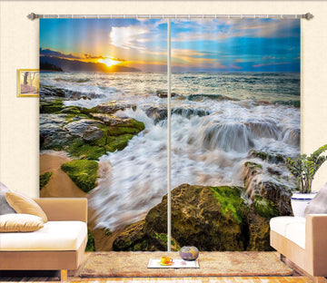 3D Sea Stones 816 Curtains Drapes