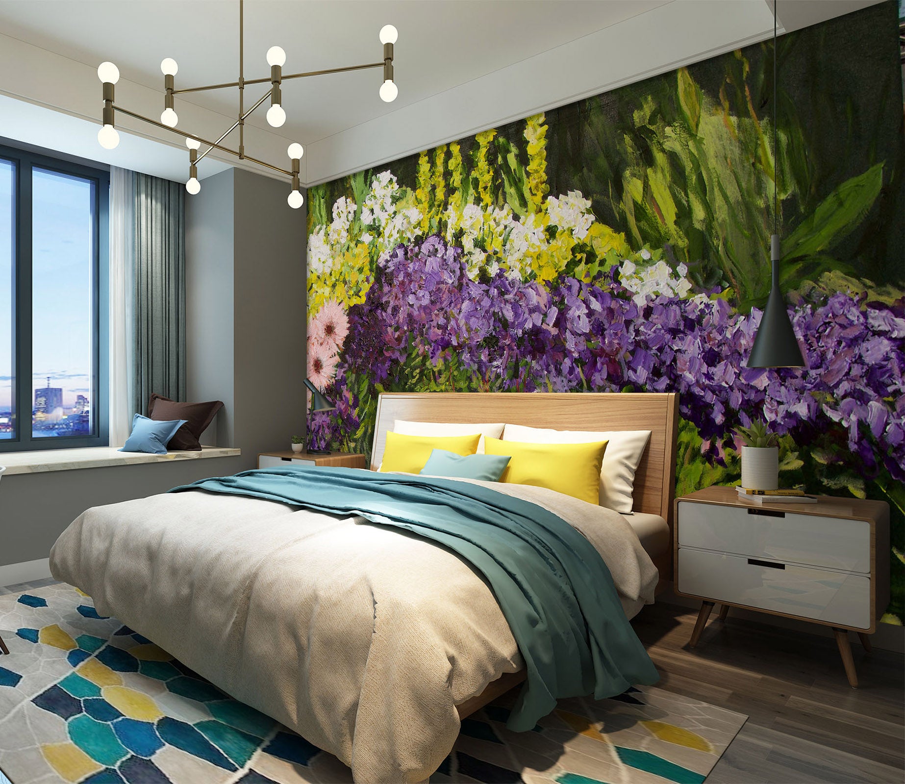 3D Flower Dance 208 Allan P. Friedlander Wall Mural Wall Murals