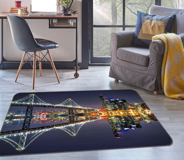 3D Bridge River 1169 Marco Carmassi Rug Non Slip Rug Mat