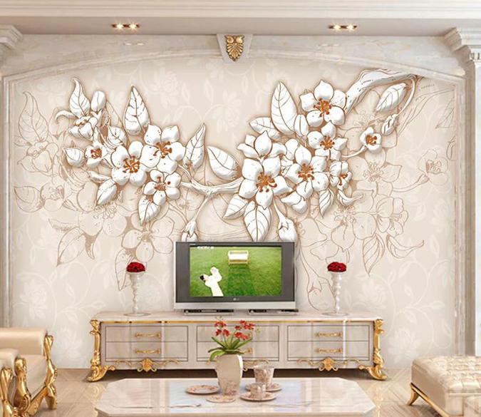 3D Branch Plum 119 Wall Murals Wallpaper AJ Wallpaper 2 