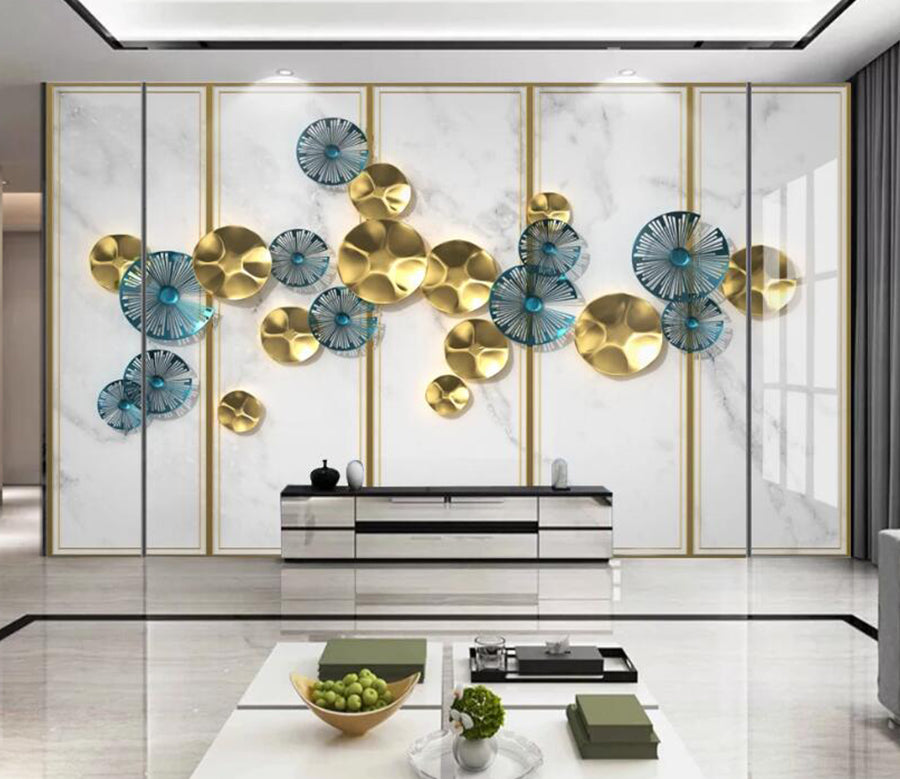 3D Two-color Circle 212 Wall Murals