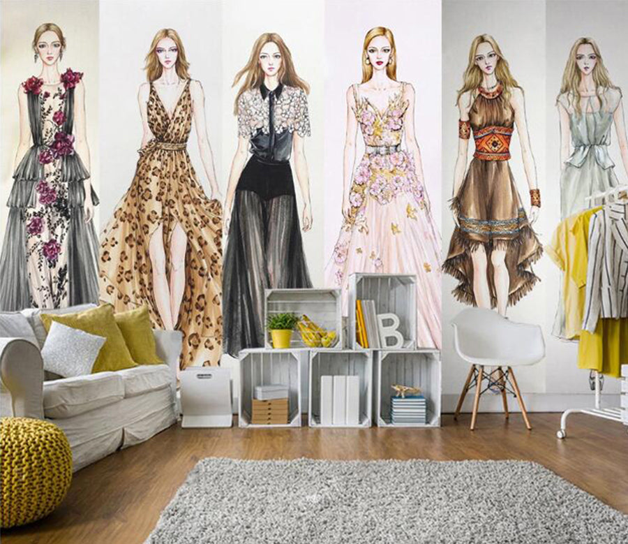 3D Beautiful Dress 1596 Wall Murals