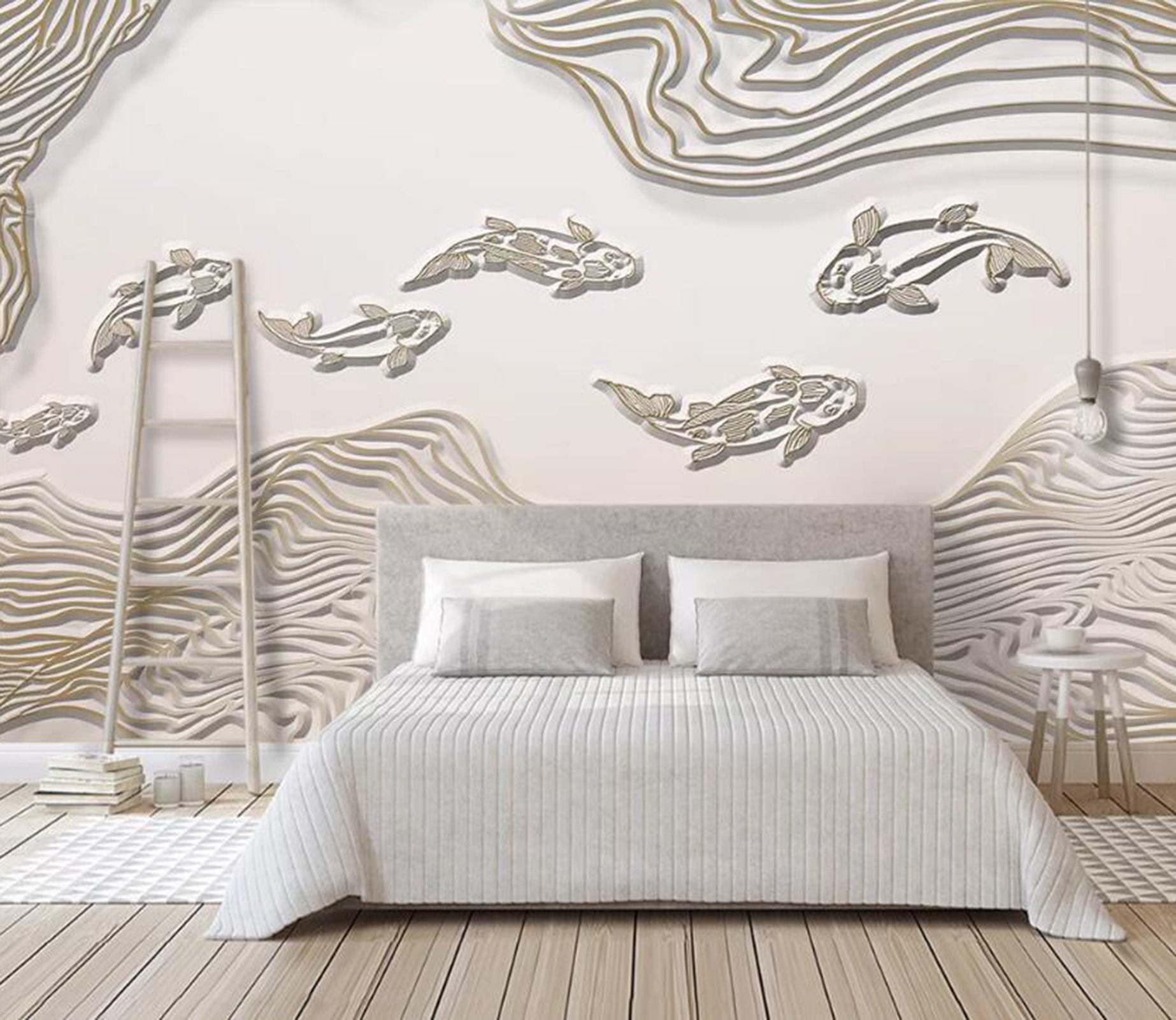 3D Carving Fish WC27 Wall Murals Wallpaper AJ Wallpaper 2 