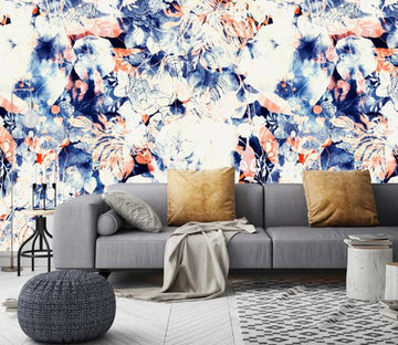 3D Blue Flower Illustration 392 Wall Murals