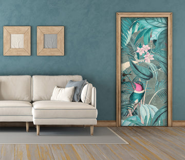 3D Jungle Bird Leaves 118148 Andrea Haase Door Mural