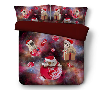 3D Christmas Dog 32173 Christmas Quilt Duvet Cover Xmas Bed Pillowcases