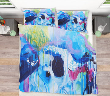 3D Blue Watercolor 1129 Misako Chida Bedding Bed Pillowcases Quilt