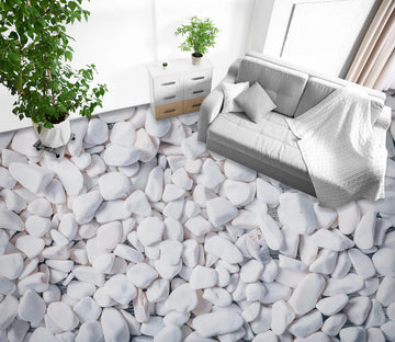 3D Hard White Stones 996 Floor Mural  Wallpaper Murals Self-Adhesive Removable Print Epoxy