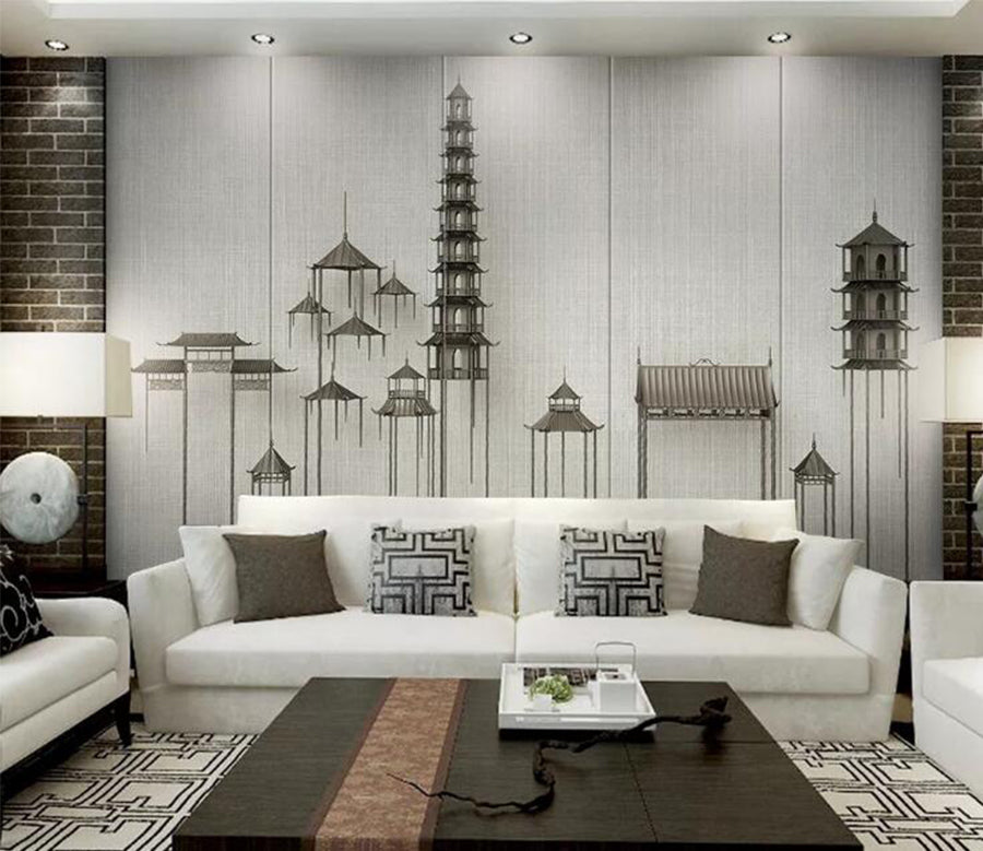 3D Sketch Building WC159 Wall Murals