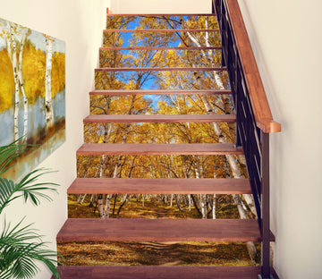 3D Autumn Golden Woods 310 Stair Risers