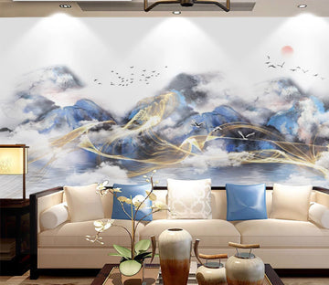 3D Blue Mountain WC1501 Wall Murals