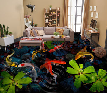 3D Elegant Koi 244 Floor Mural  Wallpaper Murals Rug & Mat Print Epoxy waterproof bath floor