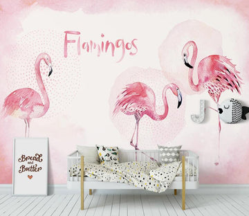 3D Three Pink Flamingos 952 Wall Murals