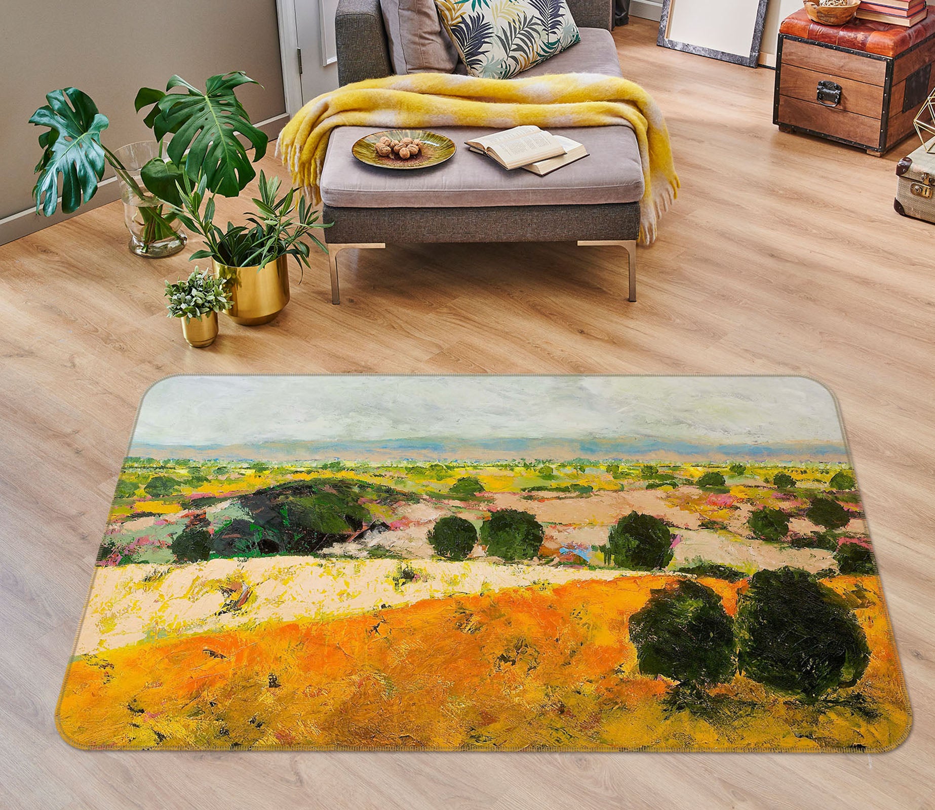 3D Grassland Saplings 1027 Allan P. Friedlander Rug Non Slip Rug Mat