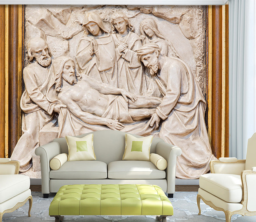 3D Carving Old Man 1536 Wall Murals