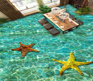 3D Two Starfish 281 Floor Mural  Wallpaper Murals Rug & Mat Print Epoxy waterproof bath floor