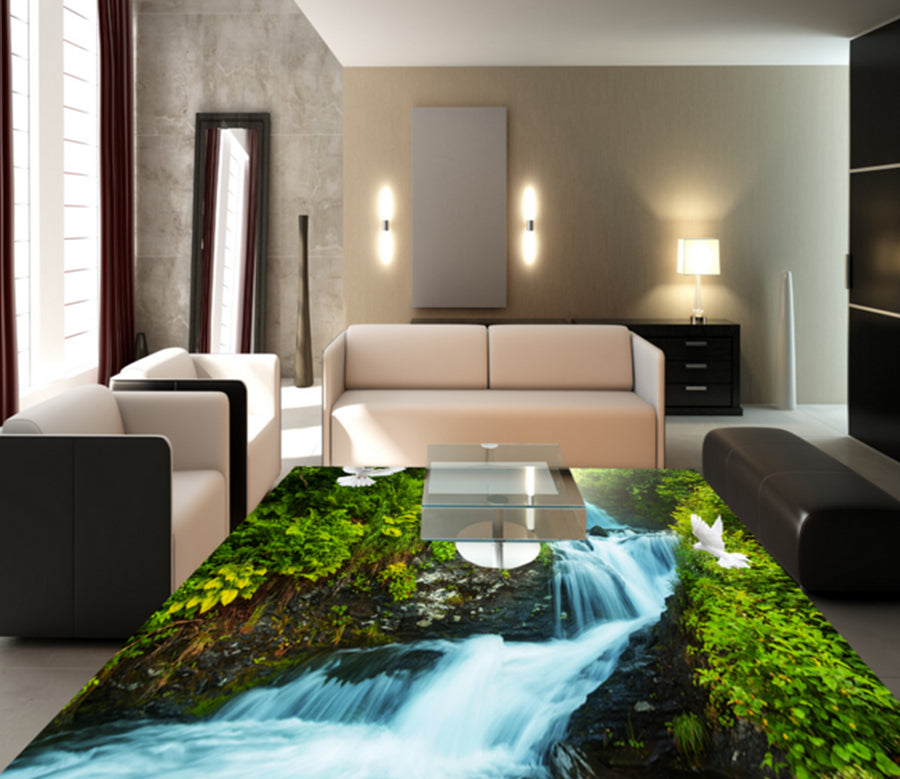 3D Green Hills And Green Waters 361 Floor Mural  Wallpaper Murals Rug & Mat Print Epoxy waterproof bath floor