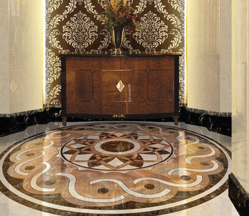 3D Round Marble Pattern WG375 Floor Mural Wallpaper AJ Wallpaper 2 