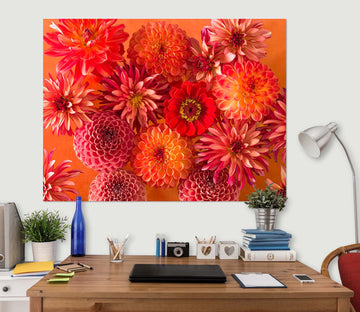 3D Red Chrysanthemum 034 Assaf Frank Wall Sticker