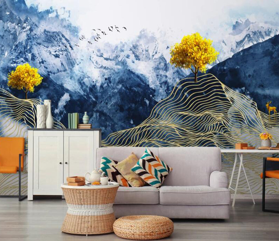 3D Snow Mountain 151 Wall Murals