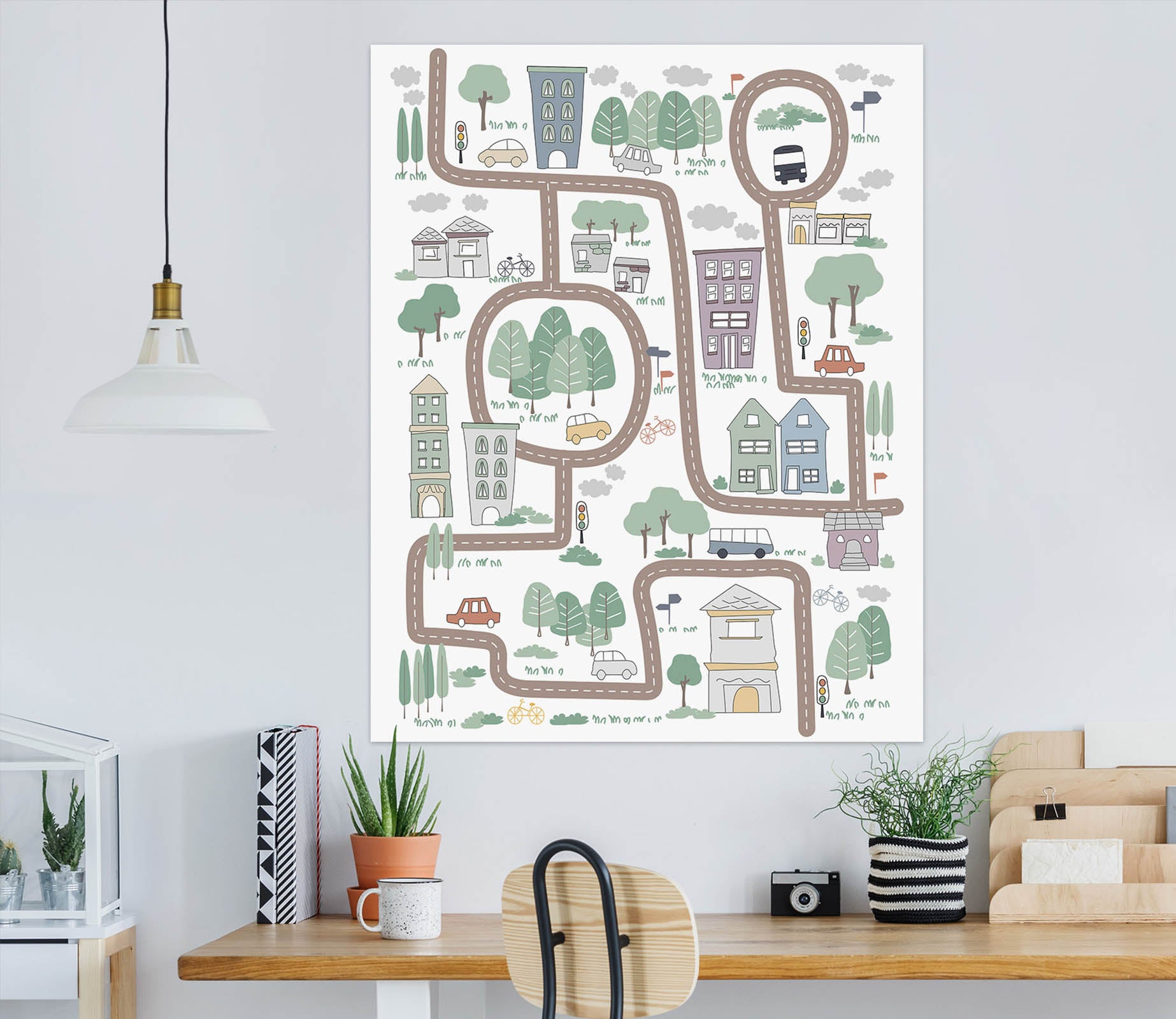3D Cartoon Map 002 Jillian Helvey Wall Sticker