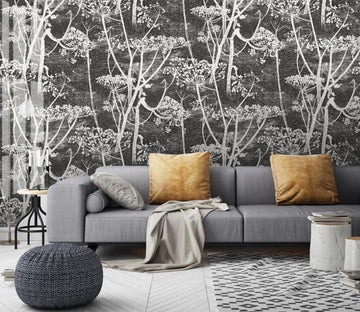 3D White Flower Cluster 438 Wall Murals