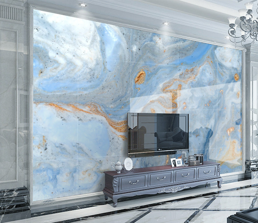 3D Blue Pattern W024 Wall Murals