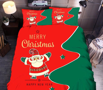 3D Santa Claus 32070 Christmas Quilt Duvet Cover Xmas Bed Pillowcases