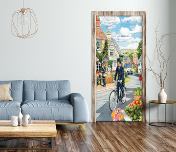 3D Village Street Fruit Stand 103192 Trevor Mitchell Door Mural