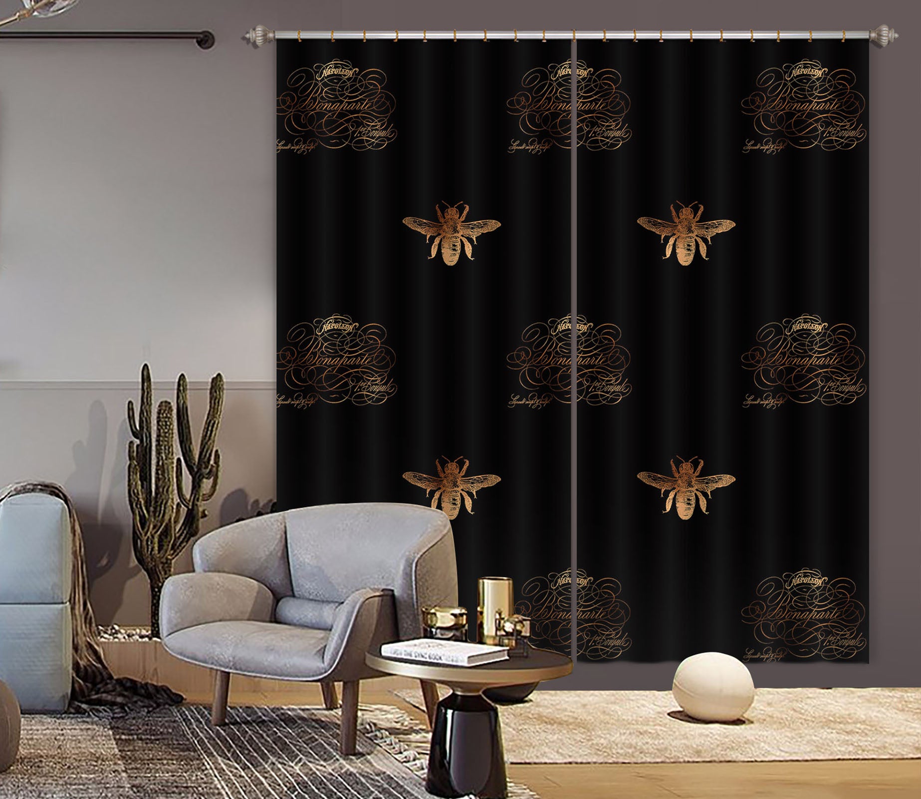 3D Golden Firefly 179 Uta Naumann Curtain Curtains Drapes