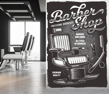 3D Chair Scraper 115218 Barber Shop Wall Murals