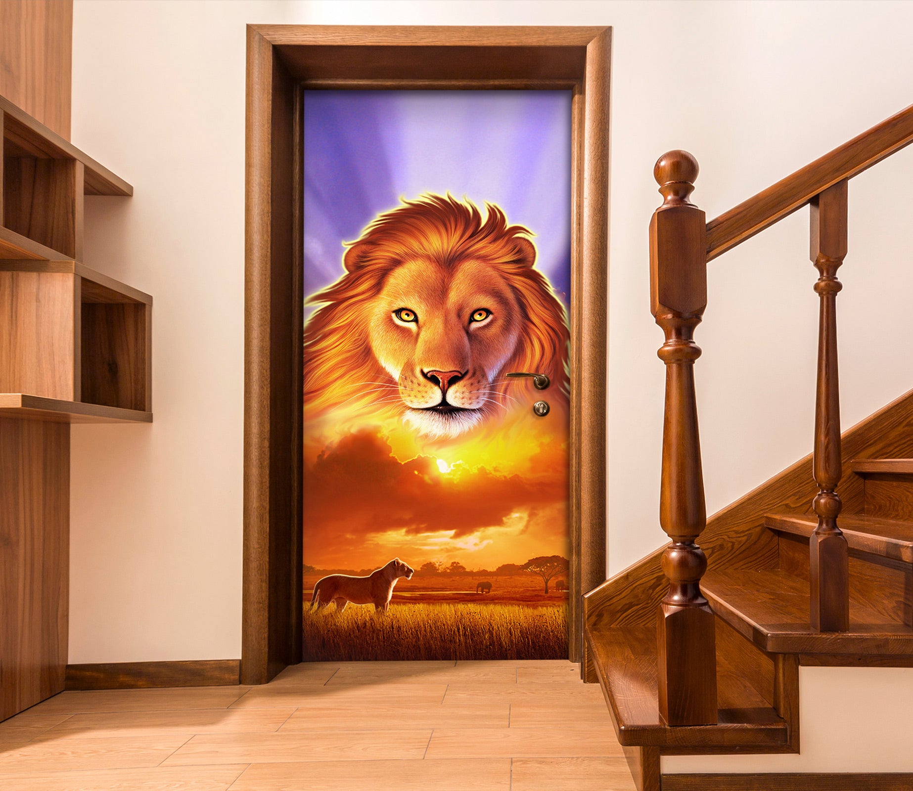 3D Lion 112142 Jerry LoFaro Door Mural
