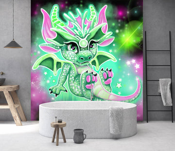 3D Green Dragon Taurus 8423 Sheena Pike Wall Mural Wall Murals