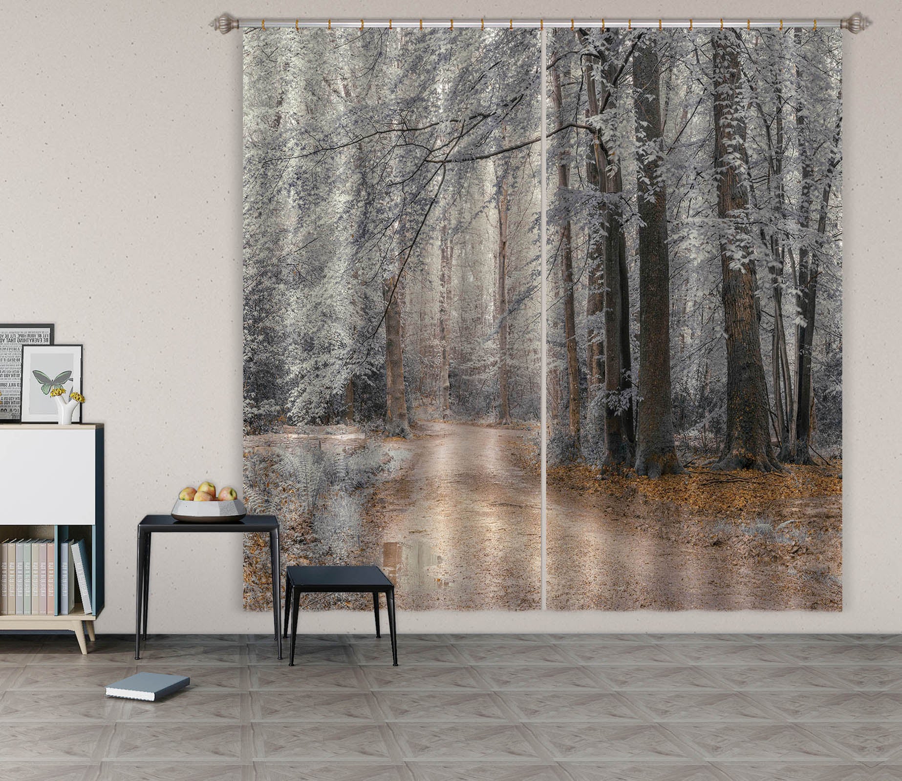 3D Forest Path 6393 Assaf Frank Curtain Curtains Drapes