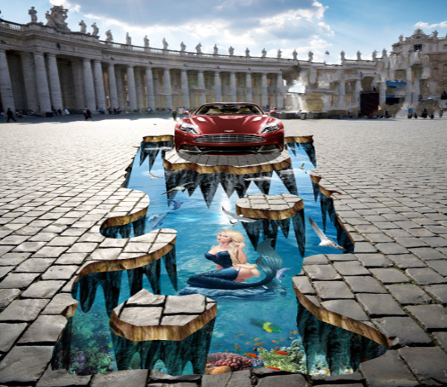 3D Mysterious Mermaid 435 Floor Mural  Wallpaper Murals Rug & Mat Print Epoxy waterproof bath floor