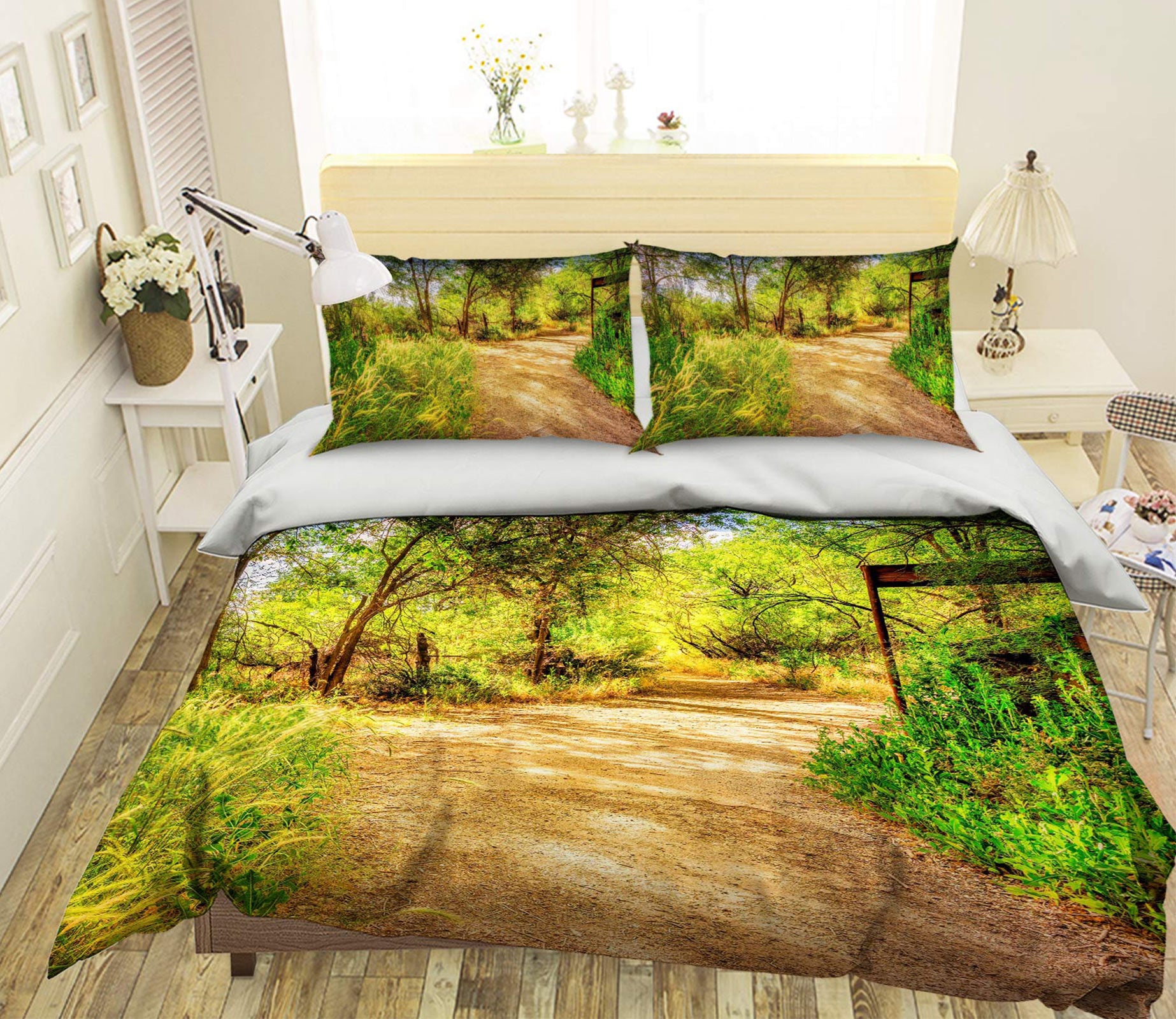 3D Woods Path 8574 Beth Sheridan Bedding Bed Pillowcases Quilt