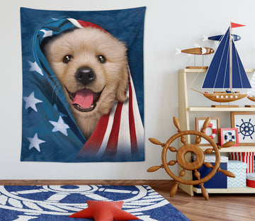 3D National Flag Puppy 116199 Vincent Tapestry Hanging Cloth Hang