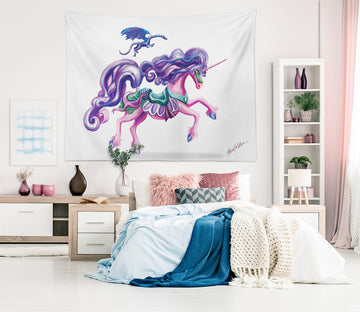3D Pink Unicorn 5204 Rose Catherine Khan Tapestry Hanging Cloth Hang