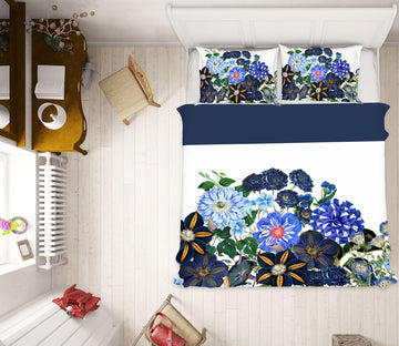 3D Blue Lotus 043 Uta Naumann Bedding Bed Pillowcases Quilt
