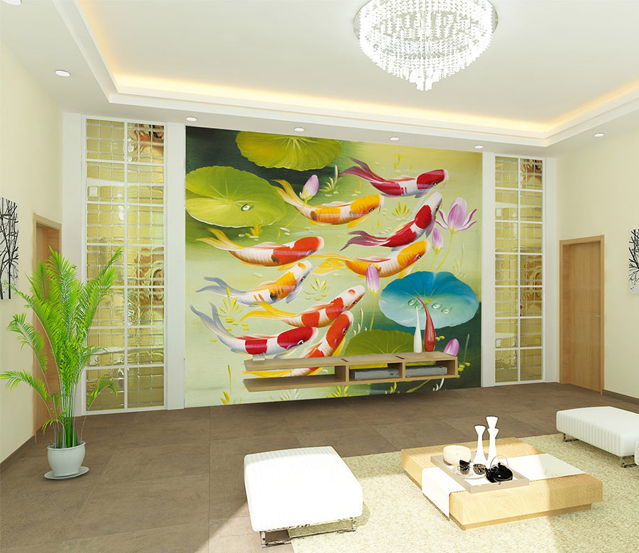 3D Goldfish Pond 1009 Wall Murals