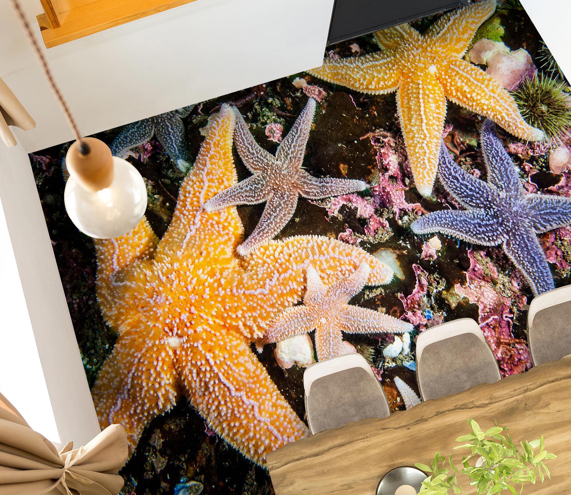 3D Cute Fat Starfish 425 Floor Mural  Wallpaper Murals Rug & Mat Print Epoxy waterproof bath floor