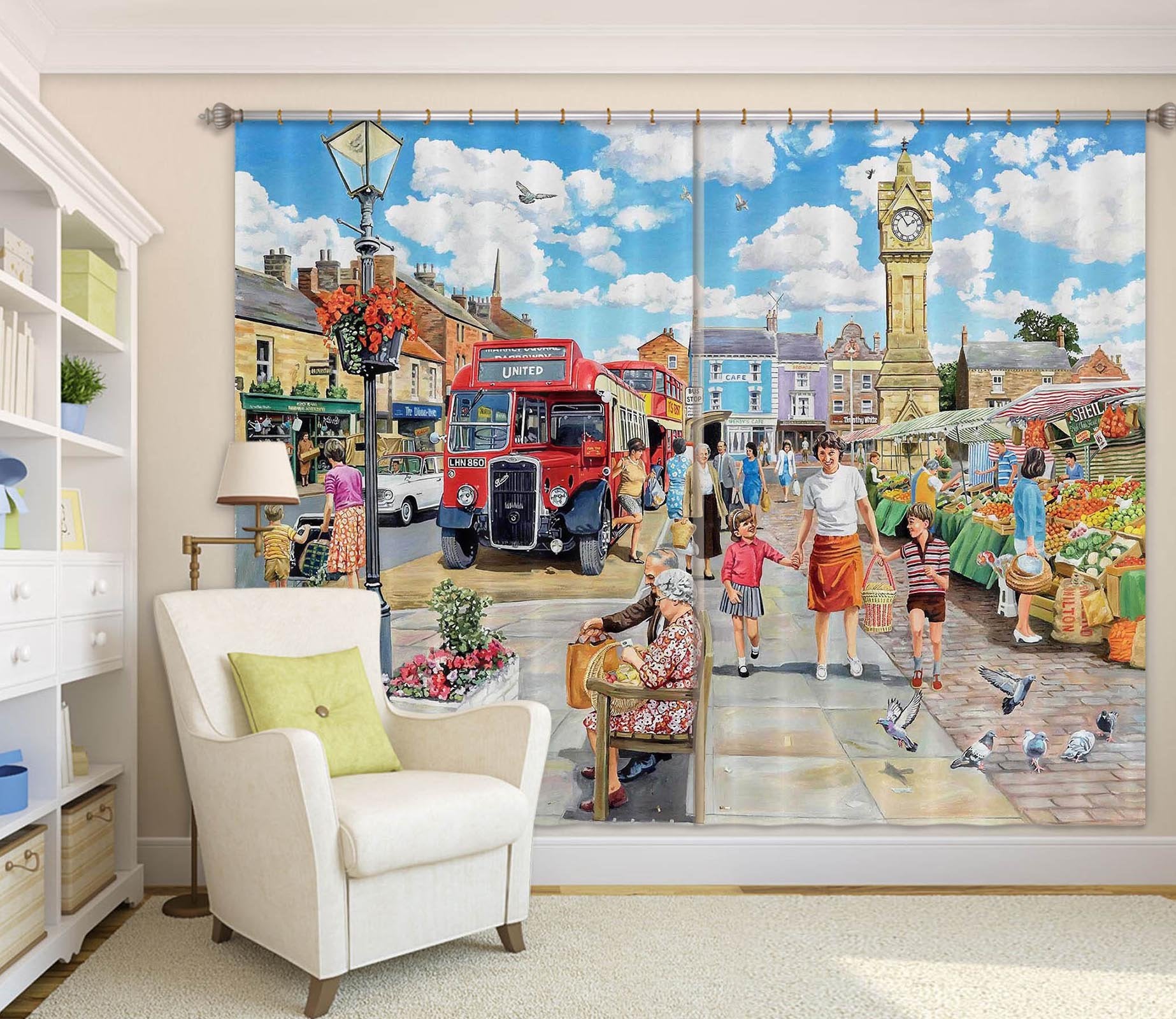 3D A Trip To The Shops 042 Trevor Mitchell Curtain Curtains Drapes Wallpaper AJ Wallpaper 