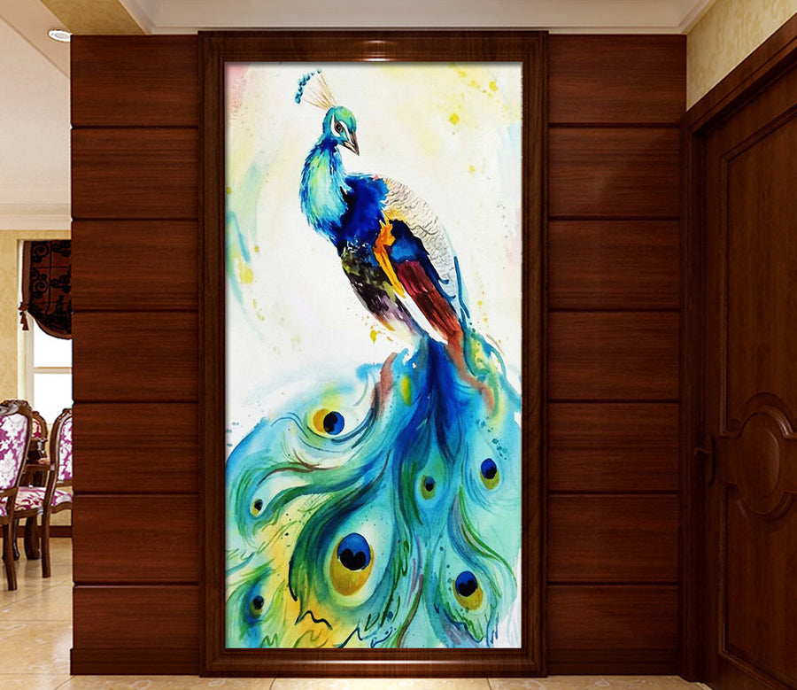 3D Beautiful Peacock WG042 Wall Murals