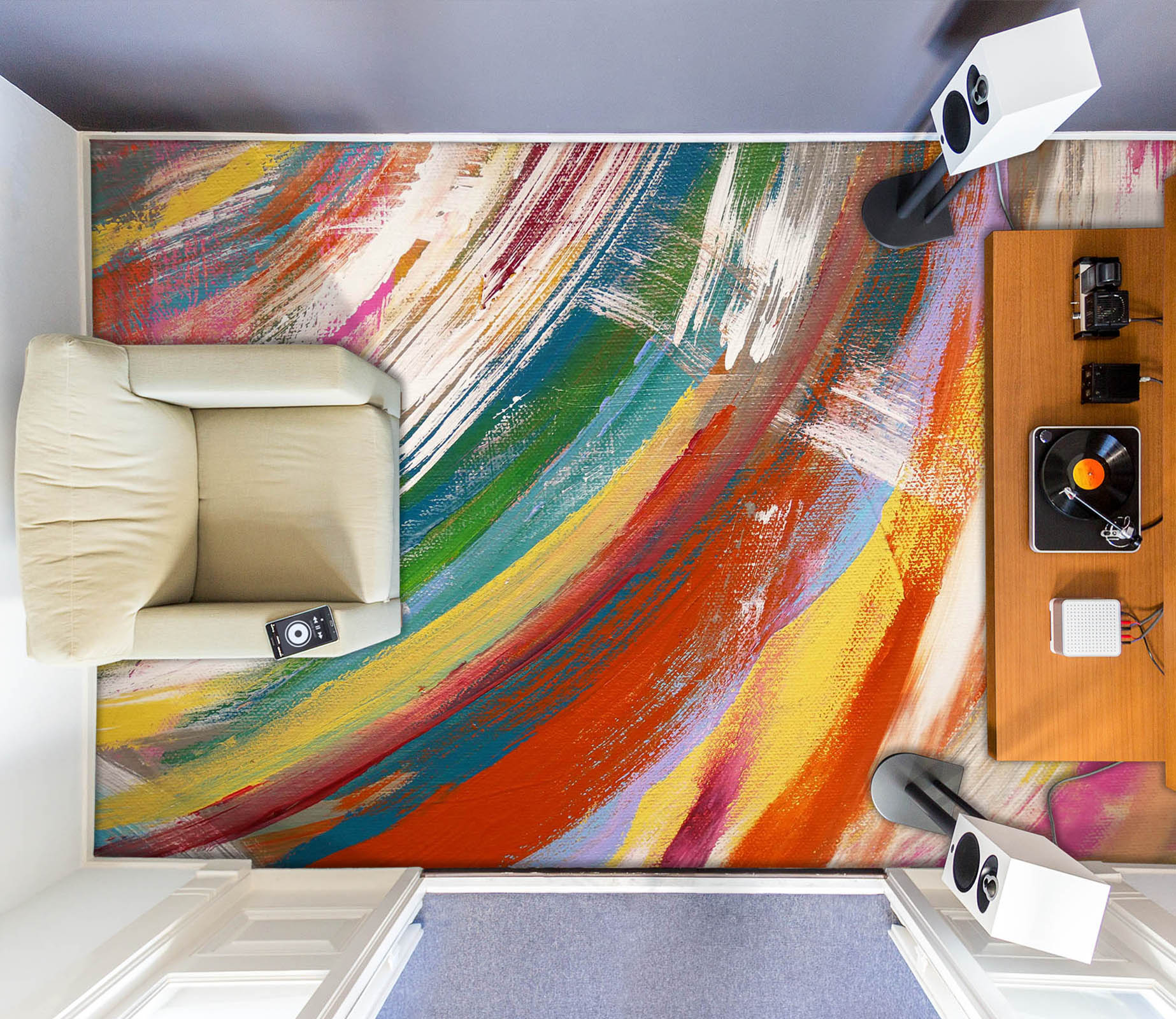 3D Colorful Paints 1241 Floor Mural  Wallpaper Murals Self-Adhesive Removable Print Epoxy