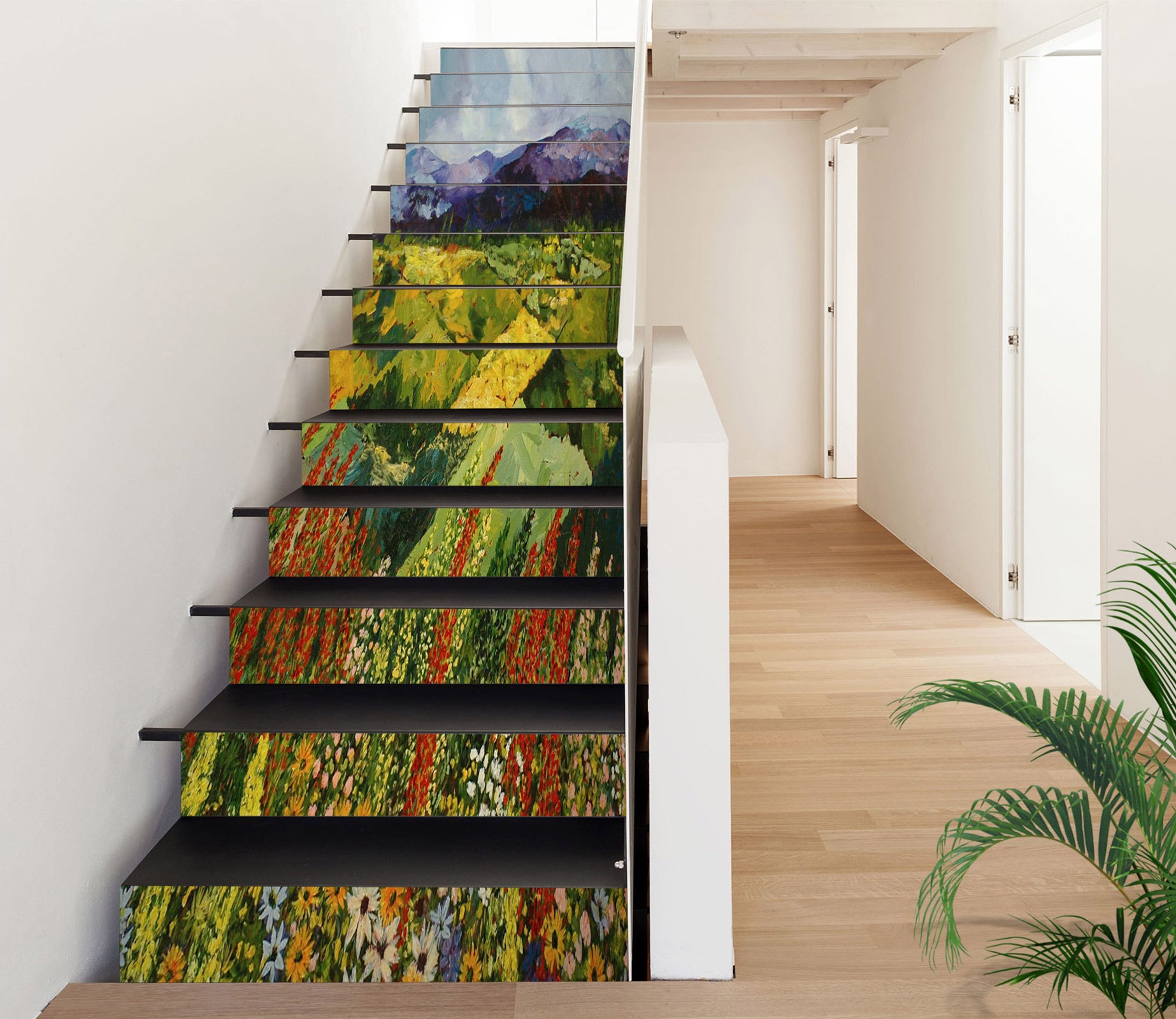 3D Field Red Yellow Flowers 89173 Allan P. Friedlander Stair Risers