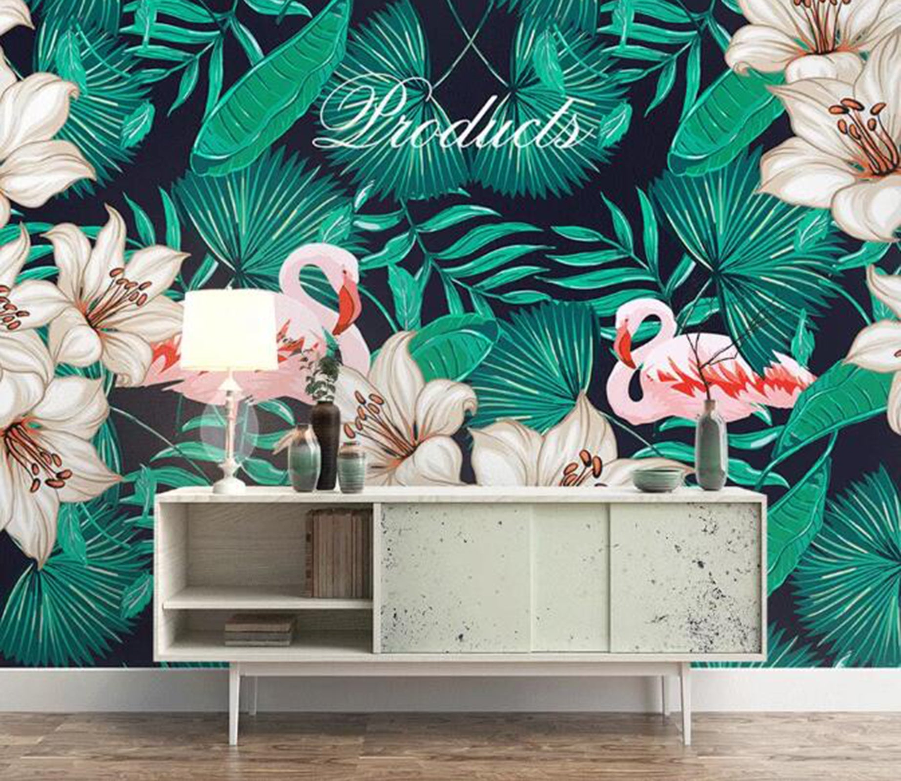 3D Pink Flamingo WC77 Wall Murals Wallpaper AJ Wallpaper 2 