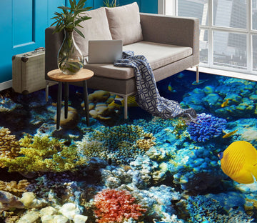 3D Cute Yellow Fish 790 Floor Mural  Wallpaper Murals Rug & Mat Print Epoxy waterproof bath floor