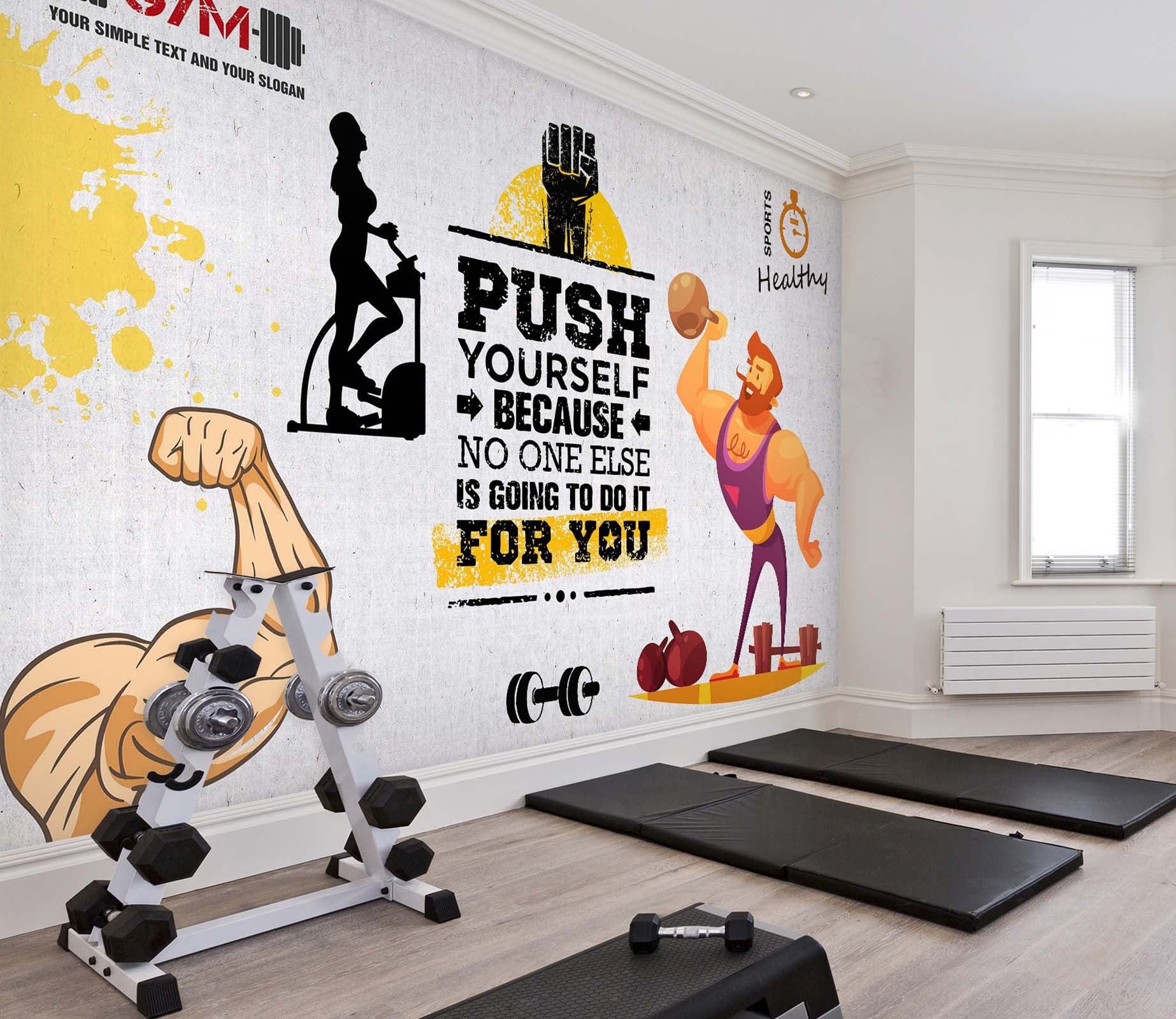 3D Fitness Poster 241 Wall Murals