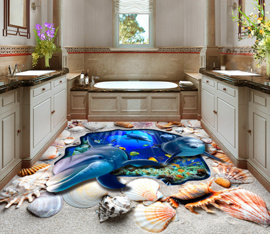 3D Underwater World 327 Floor Mural  Wallpaper Murals Rug & Mat Print Epoxy waterproof bath floor