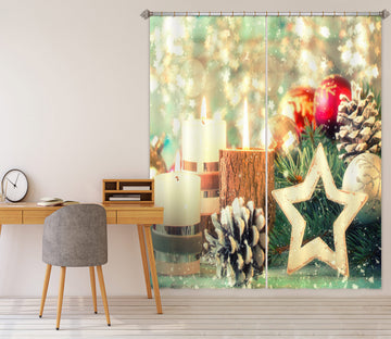 3D Candle Pineta Five-Pointed Star 53073 Christmas Curtains Drapes Xmas